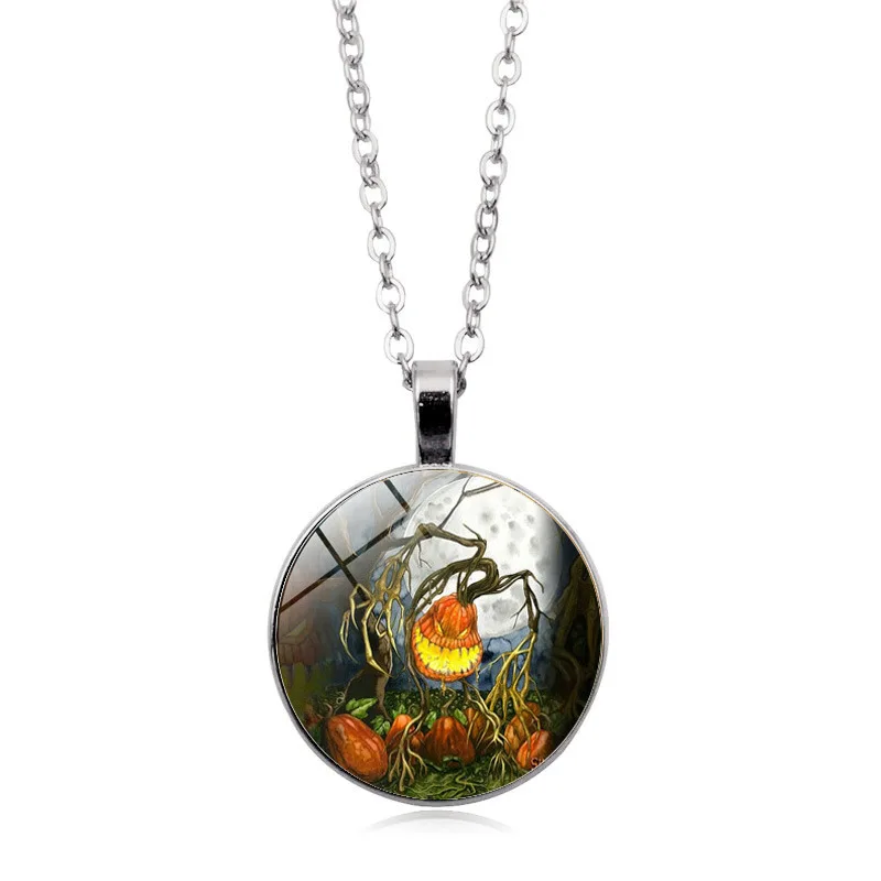 Классическое ожерелье с подвеской в виде гримаса кошки летучей мыши черепа тыквы
