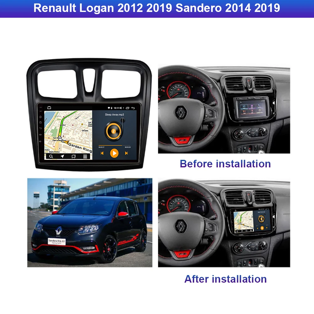 Автомобильный мультимедийный плеер Roader Android 10 0 автомобильный DVD для Renault Logan Sandero