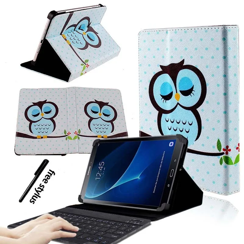 Sleeping Owl KK&LL для samsung Galaxy Tab A A6 10,1 T580 T585()-кожаный чехол-подставка для планшета+ bluetooth-клавиатура - Цвет: Sleeping Owl