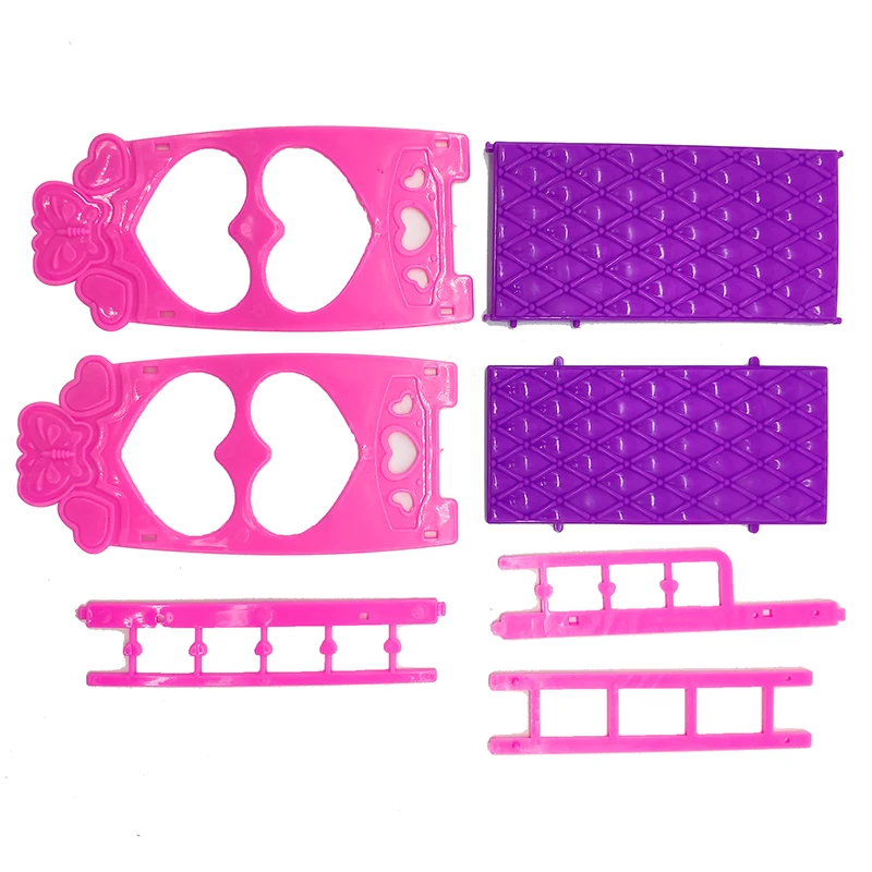 Детские игрушки 3 5 дюймов пластиковая двойная кровать рама для куклы мебель