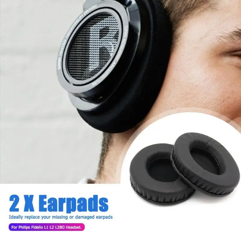 1 пара Сменные накладки для амбушюров подушечки для наушников Philips Fidelio L1 L2 L2BO чехол для гарнитуры ультра-мягкая протеиновая кожа