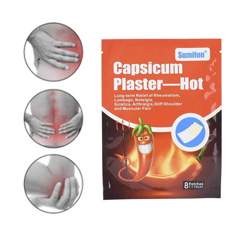 

24Pcs/3Bags Sumifun Capsicum Plaster Health Care Hot Pain Relieving Patch Muscle Strain Pain Back Pain Knee Joint Ache Plaster