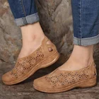 Сандалии женские в стиле ретро, повседневные туфли на мягкой танкетке, без задника, сандалии на танкетке, лето