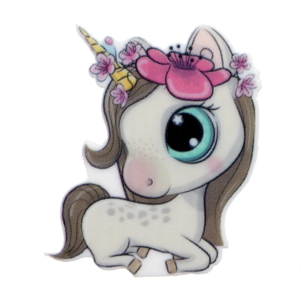 5 шт. Единорог лошадь резиновый плоский задник для волос банты индивидуальные