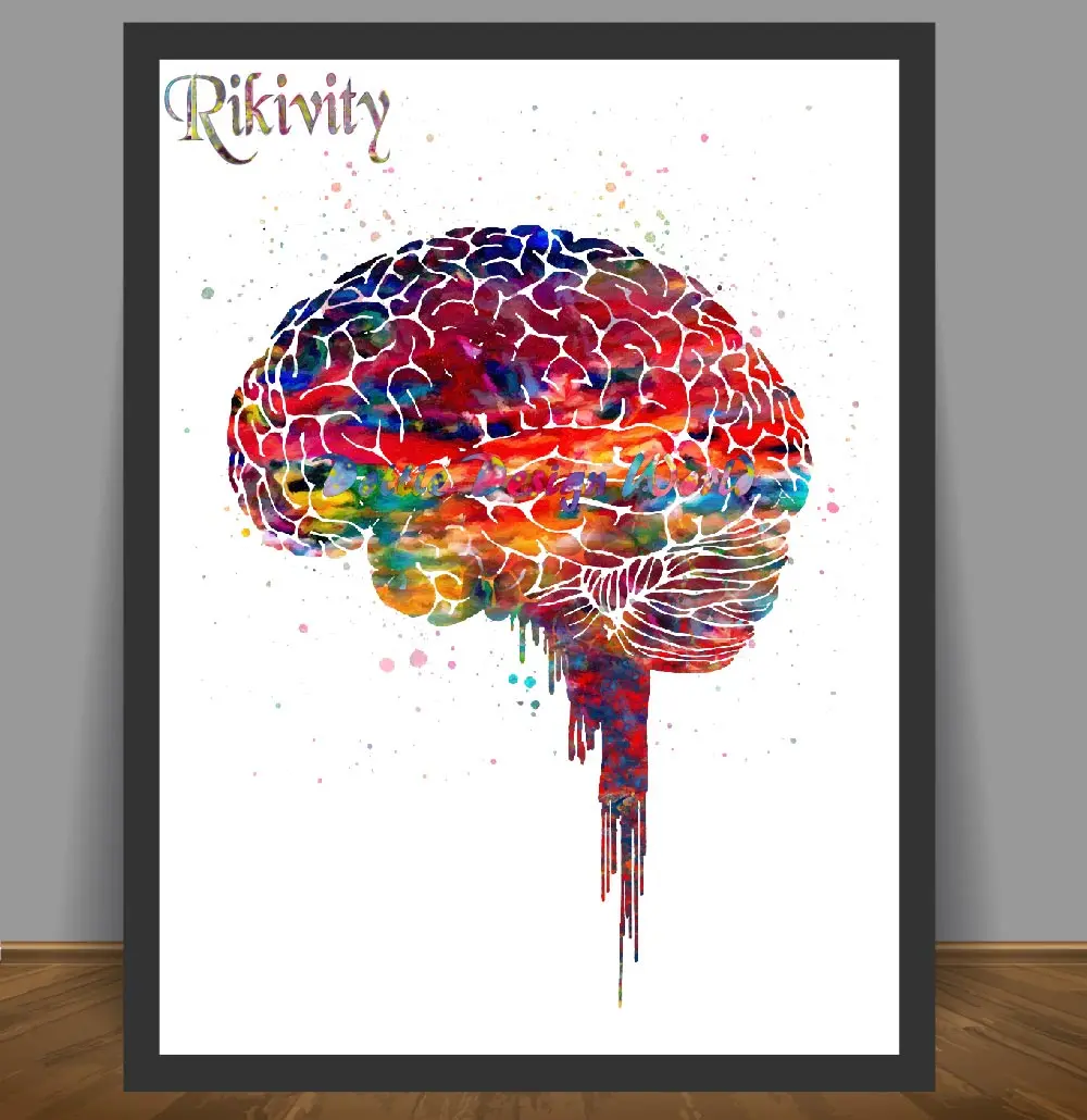 Rikivity человека анатомический плакат печать холст картина медицинский мозг