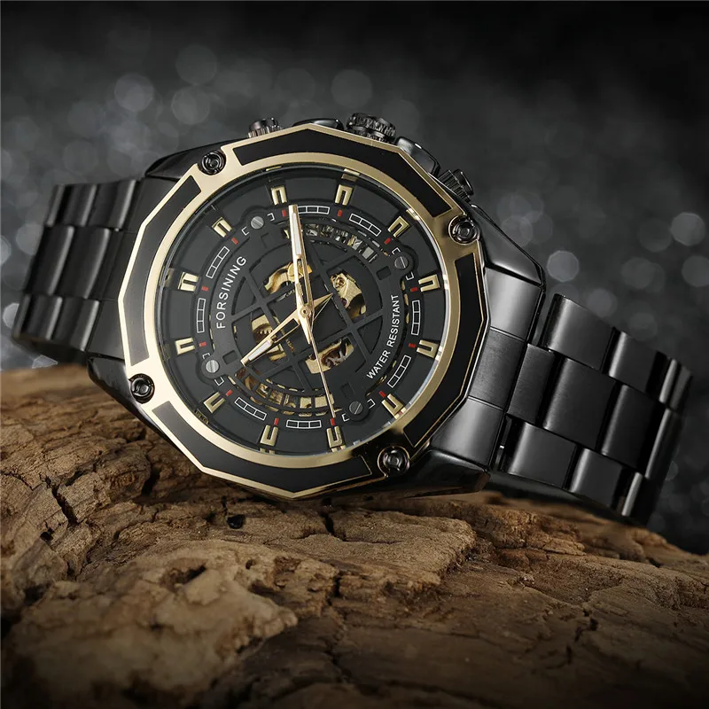 FORSINING автоматические механические мужские наручные часы военные спортивные