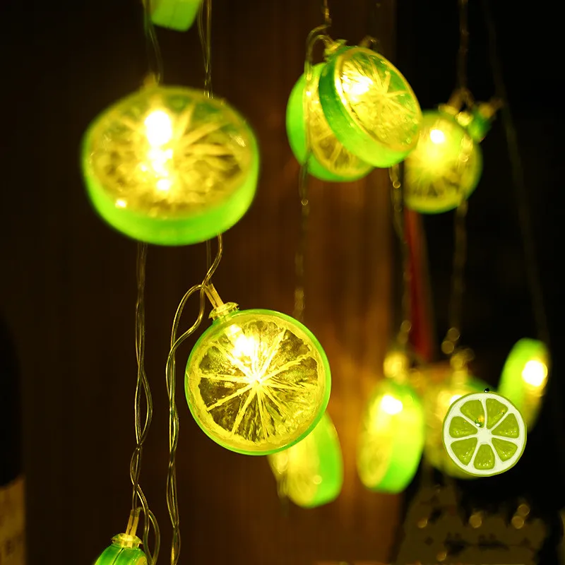 

Friuts Fairy Lights Lemon Led String Lights Round Fashion Cute Kids Bedroom Wall Decoration USB Power Indoor Party Kurtyna Led