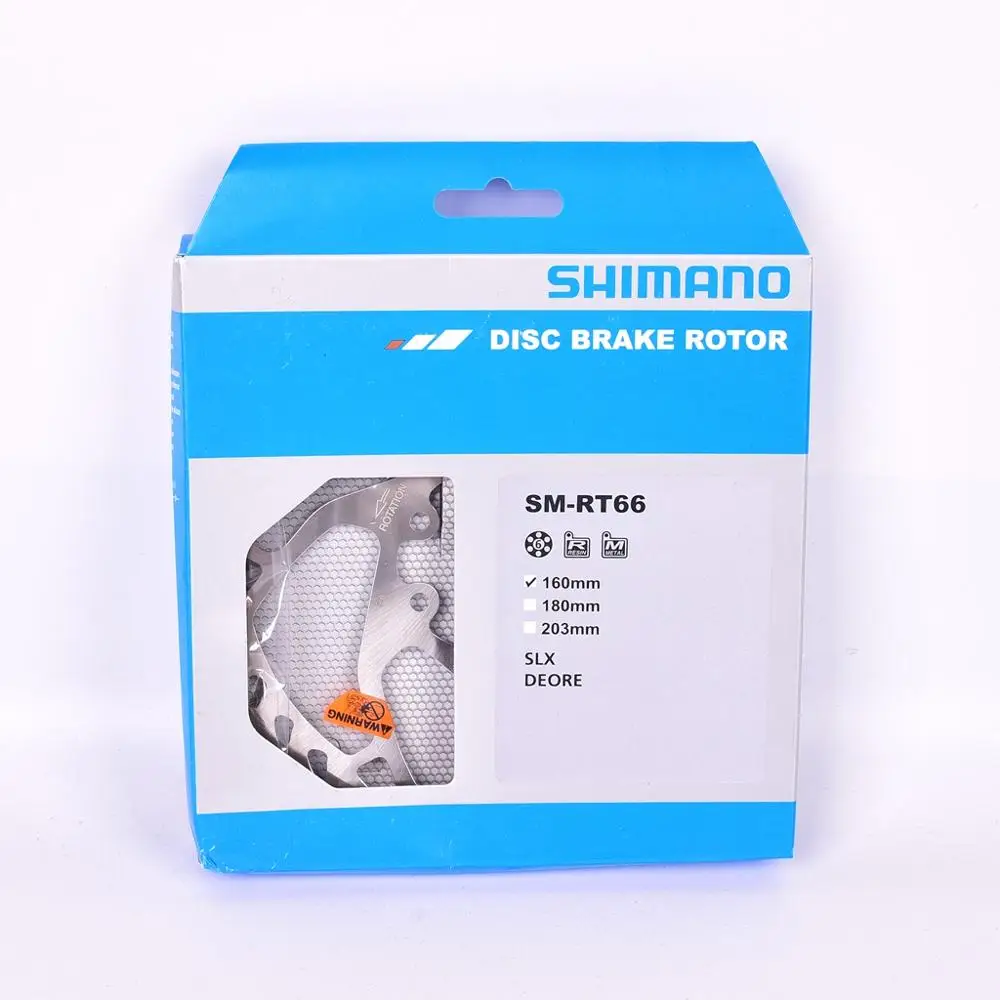 RT66 160MM SHIMANO SM-RT66 дисковый тормозной ротор 6 Болт 160 мм 180 мм 203 мм MTB горный велосипед Deore SLX RT66 велосипед дисковый ротор - Цвет: RT66 160MM