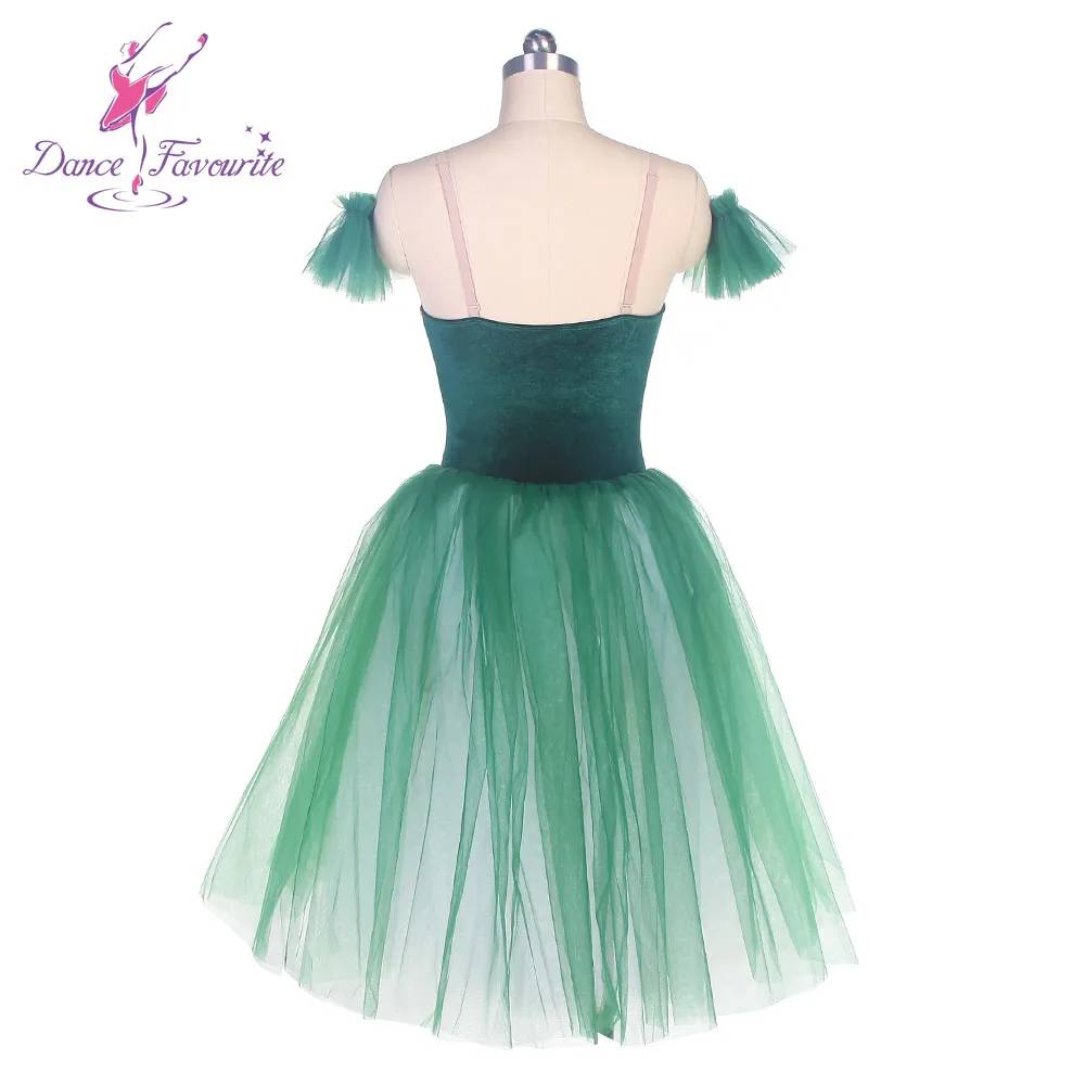 Улюбимые танцевальные костюмы для танцев 21318 балетный костюм с зеленым бархатным