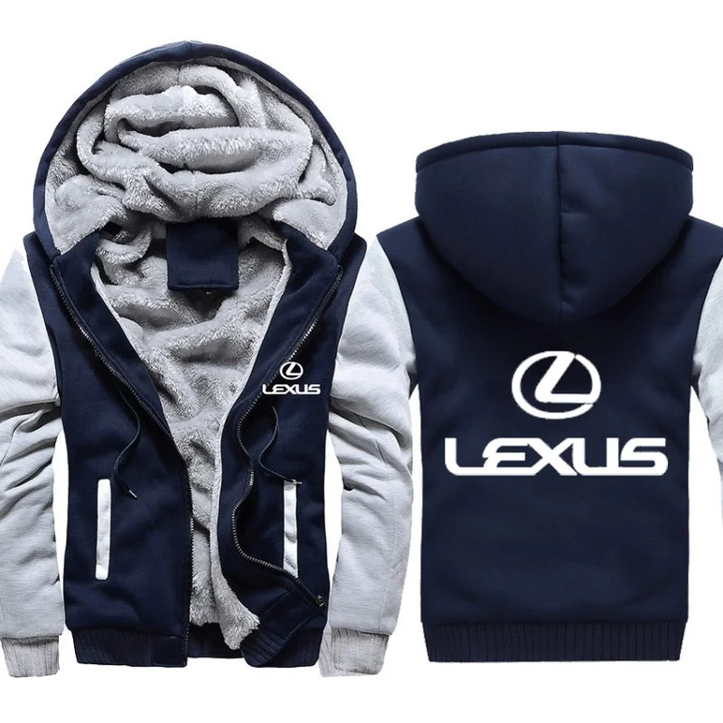Толстовка мужская зимняя с капюшоном и принтом логотипа автомобиля Lexus |