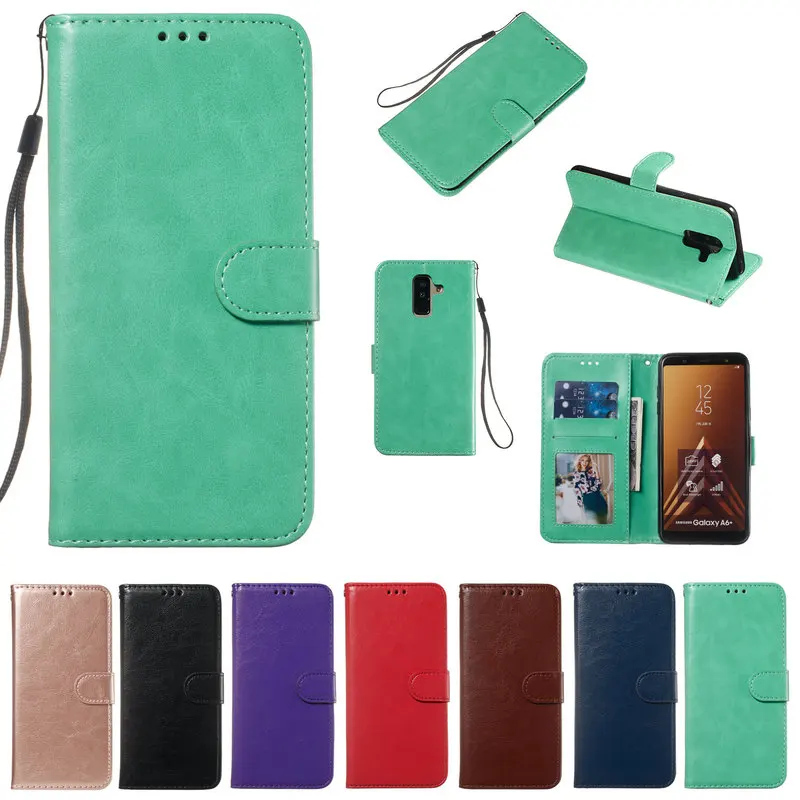 

Flip A51 A71 A21S A11 A31 A41 A81 A91 A50 A70S A10 A20 E A30 A40 Leather Case For Samsung Galaxy A5 A6 Plus A7 2018 Wallet Cover