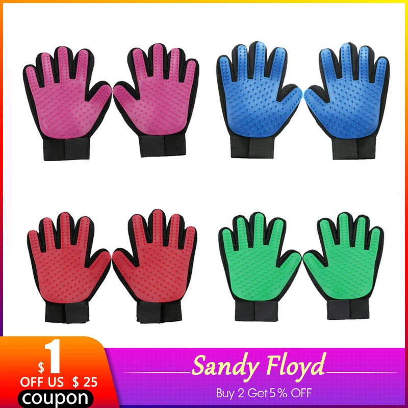Щетка перчатка SandyFloyd для вычесывания шерсти домашних животных щетка массажа