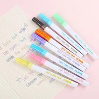 double line pen 8 colors glitter marker pen fluorescent outline pens for gift card writing drawing diy art crafts