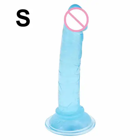 Многоразмерные реалистичные фаллоимитаторы Jelly Dong Clitoris, интимные игрушки для женщин, гибкий Пенис с изогнутым валом, Кристальный фаллоимитатор, массажный G-spot
