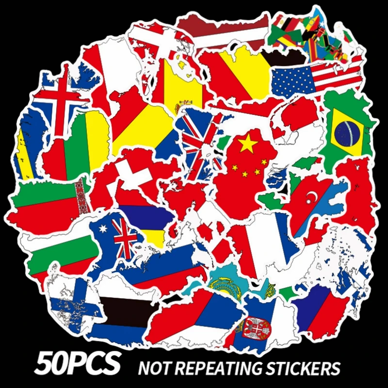 50 шт. национальные наклейки с флагами игрушки страны карта мира-наклейка на DIY Скрапбукинг чемодан для путешествий ноутбук телефон лицо липкий