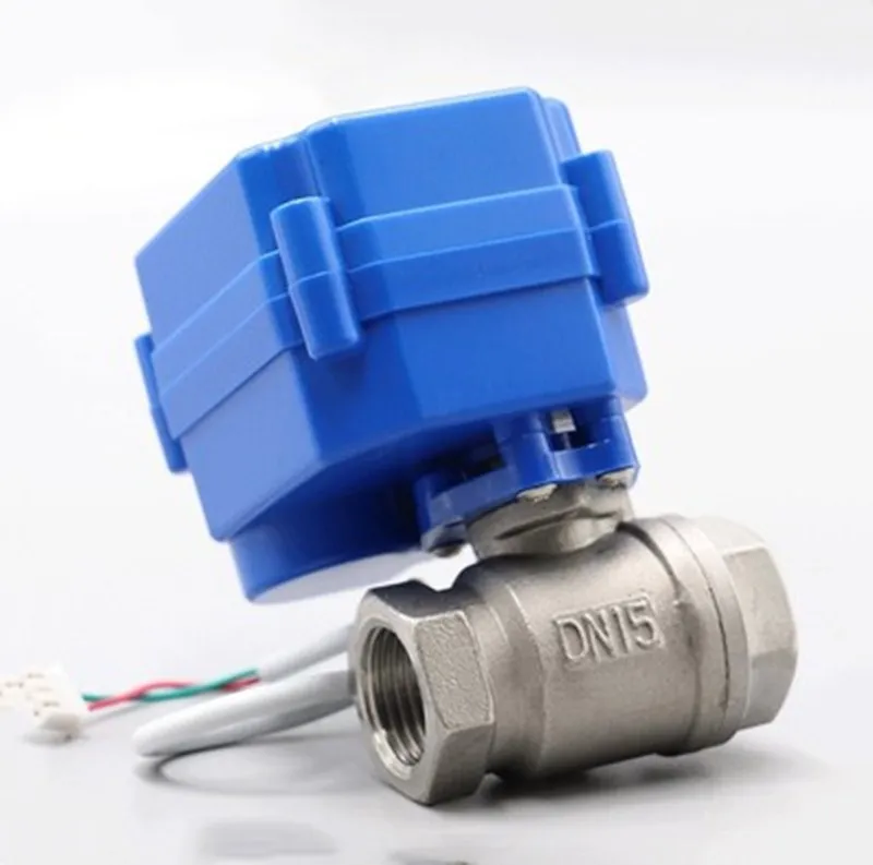 DN15 1/2 &quotНержавеющая сталь двухполосный Электрический шаровой клапан DC5V DC12V DC24V