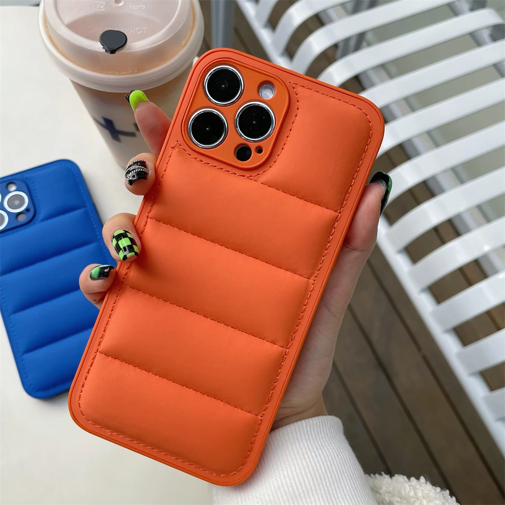 Чехол-пуховик для IPhone 11 12 13 Pro Max Mini XS XR X 8 7 Plus SE 2020 | Мобильные телефоны и аксессуары