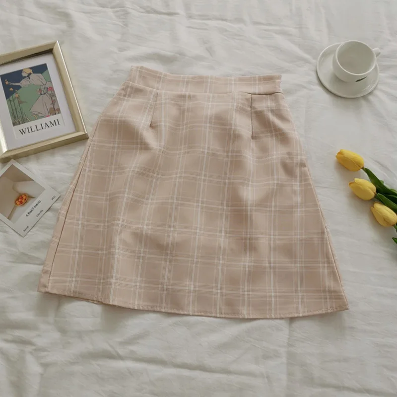 

Skirts Women Retro Plaid Summer Mini Skirt A-Line Ulzzang High Waist Students New Arrival Fashion Girls Female Stylish Fit S-L