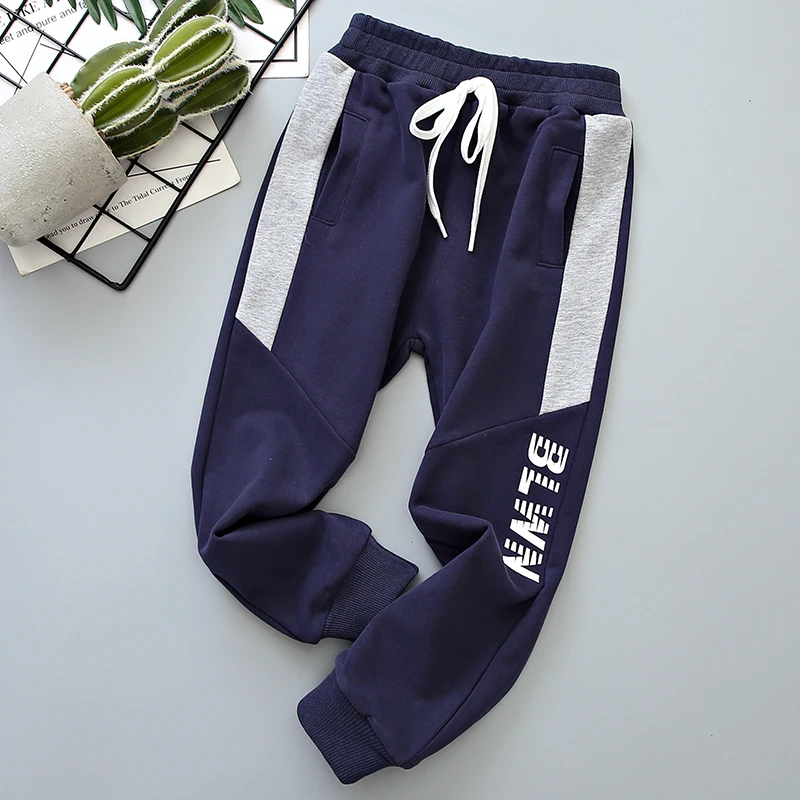 

2020 autumn new Zhongda children's splicing printing sports casual pants comfortable peach down pants