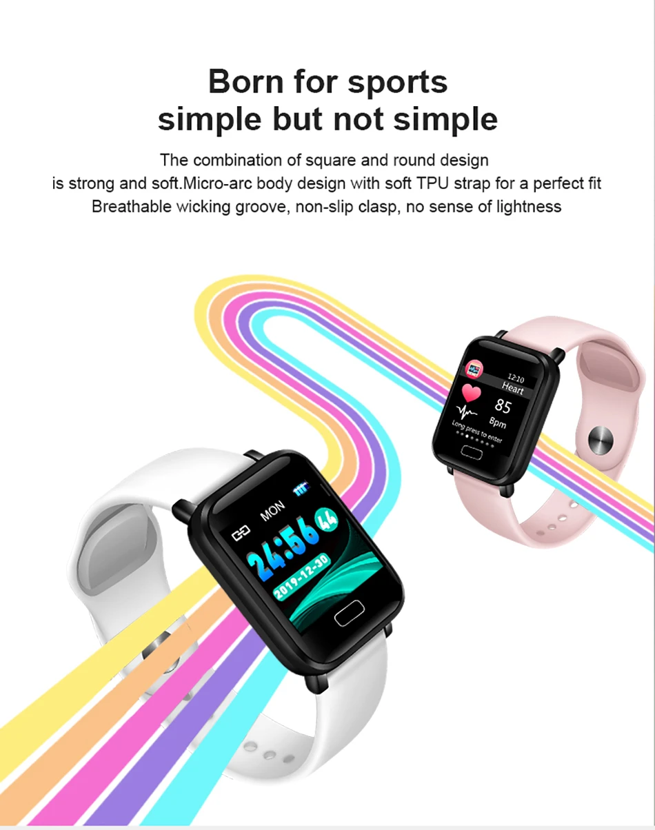 Новинка, женские умные часы, водонепроницаемые, спортивные, для Iphone, телефона, умные часы, пульсометр, функции кровяного давления для детей