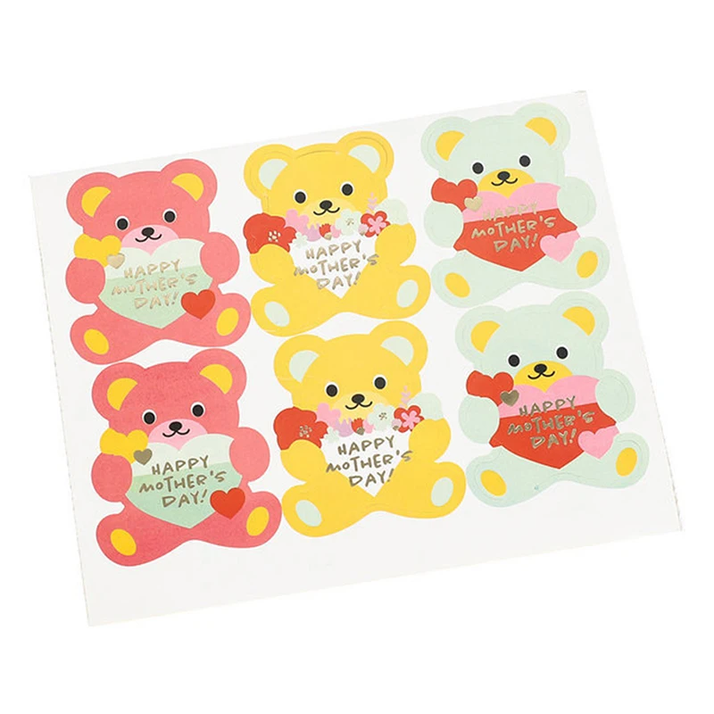 

60pcs/set Happy Mother's Day Decorative Stickers Gift Box Bag Seal Label Self-adhesive DIY Party Stickers