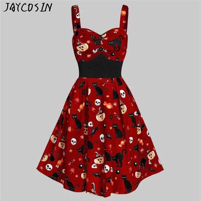 JAYCOSIN, новинка, красивые платья для женщин, на Хэллоуин, Топики, винтажные, с принтом черепа, с бахромой, с кисточками, вечернее платье, Jurk Vestidos Drop