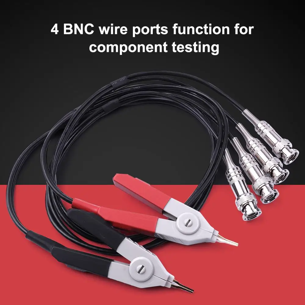 

Набор зажимов для LCR Meter с 4 тестовыми зажимами BNC 60-70 см для бортового тестирования компонентов и измерения