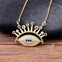 new fashion evil eye pendant gold plated women personality link chain charms necklace exquisite female jewelry lucky gifts