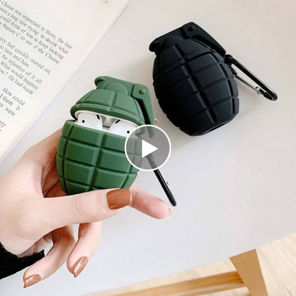 

Чехол для наушников с 3D гранатой, креативный защитный чехол для наушников с защитой от падения, аксессуары для Airpods Pro, для Airpods 1, 2, 3, зарядное ...