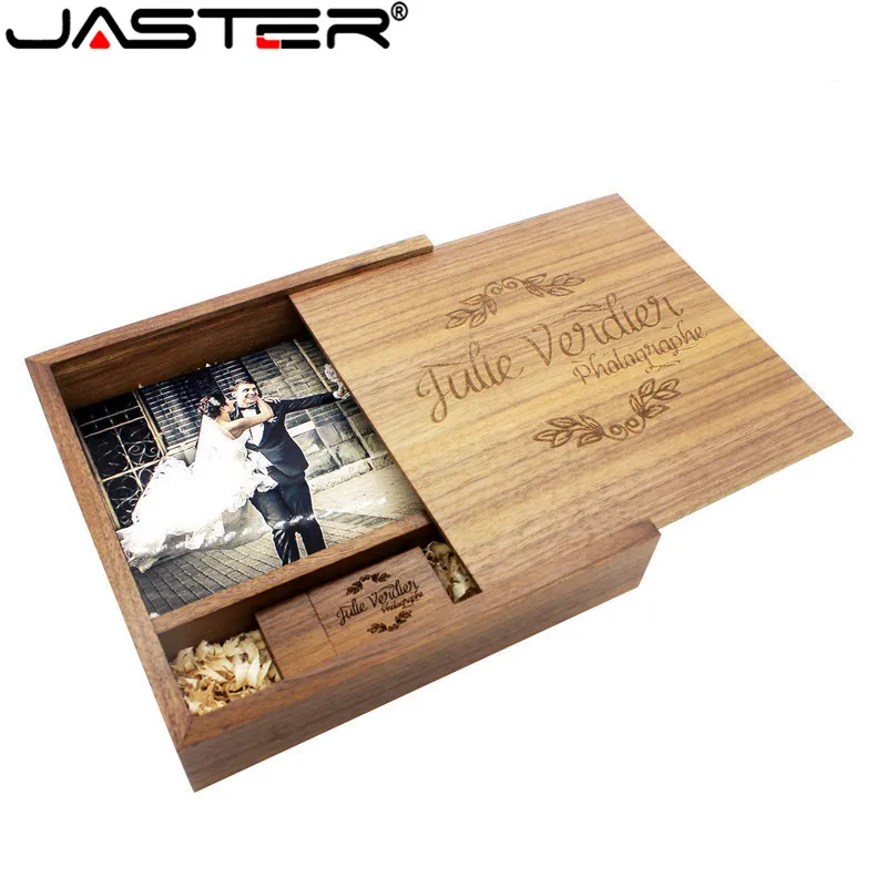 JASTER грецкий орех клен фотоальбом дерево usb + коробка карта памяти Флешка 8 Гб 16 u