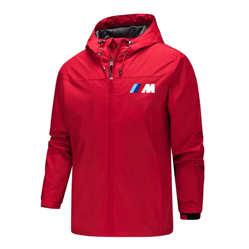 

Bmw M Power Jacket Men Lightweight Hooded Zipper Waterproof Coat Windproof Warm Solid Color Fashion Male Coat Outdoor Sportswear