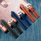 Ремешок из коровьей кожи для часов Fossil Panerai, винтажный коричневый браслет для наручных часов, аксессуары для часов, 20 мм 22 мм 24 мм