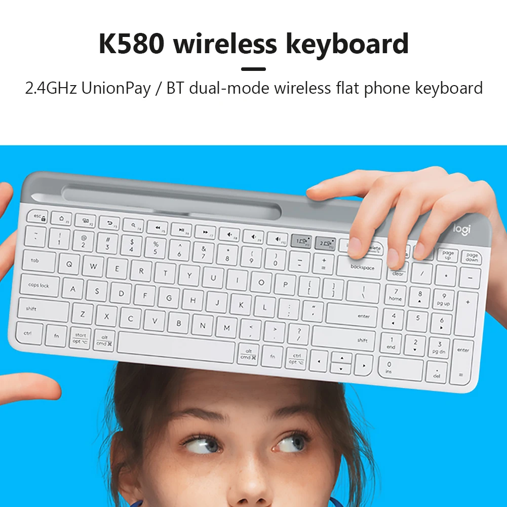 Беспроводная ультра-тонкая клавиатура Logitech K580 с двойным режимом 2 4G/Bluetooth