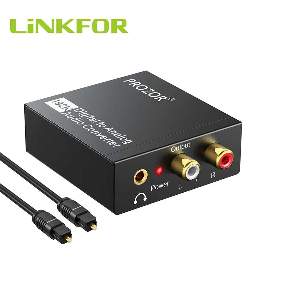 

LiNKFOR 192 кГц DAC цифровой аудио адаптер RCA 3,5 мм выход оптический Toslink SPDIF коаксиальный аналоговый аудио преобразователь декодер