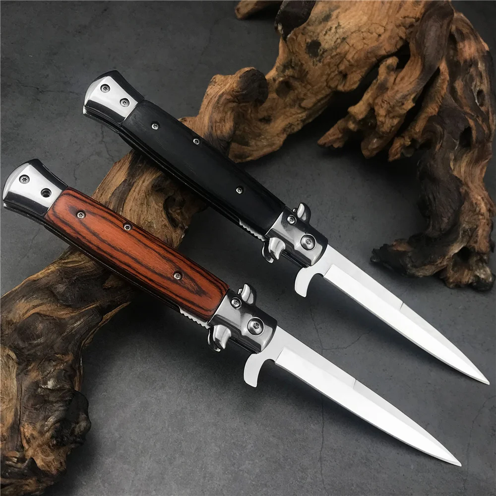 

Outdoor Tactics Fluent Folding Blade Knife 5cr15mov Wooden Handle Pocket Jack Knife Camping Hunting Survival EDC Utility Knives