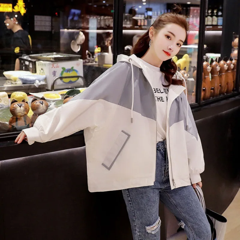 2019 Новая Осенняя Женская Базовая женская куртка L с капюшоном Брендовые