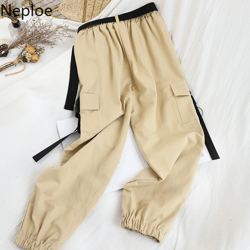 Neploe/корейские однотонные шерстяные брюки с эластичной резинкой на талии унисекс