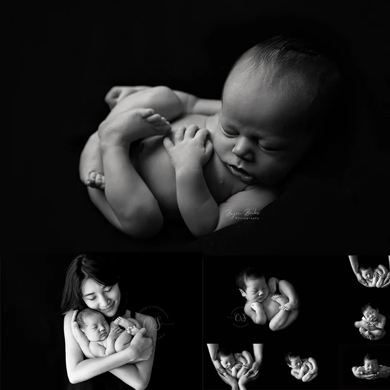 Newborn Photography Prop Black Background Blankets Shooting Baby Stretch Blanket Posing Props Infant Photo Shoot Accessories