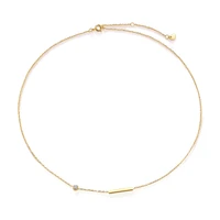 super skinny tiny bar necklace pendant for women ultra chain dainty minimal layering trendy korean jewelry