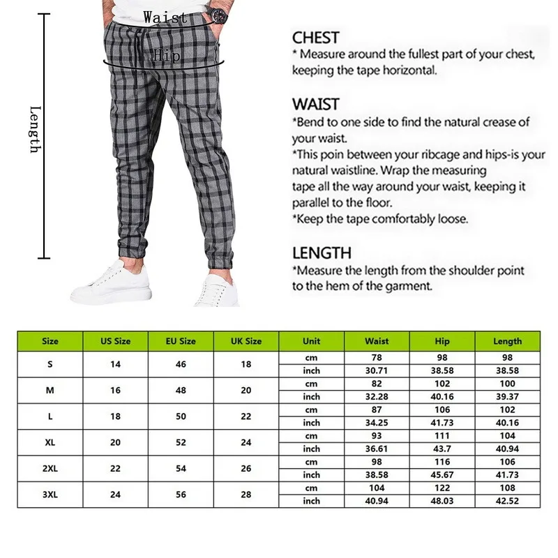 

Pants Men Joggers Sweatpants 2021 Autumn Streetwear Trousers Plaid Casual Sports Mens Pants Moletom Masculino Pantalon Homme