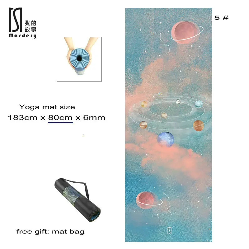 

Портативный 6-миллиметровый Коврик для йоги, пилатеса, замшевый двухслойный нескользящий домашний тренажерный зал, упражнения для похудени...