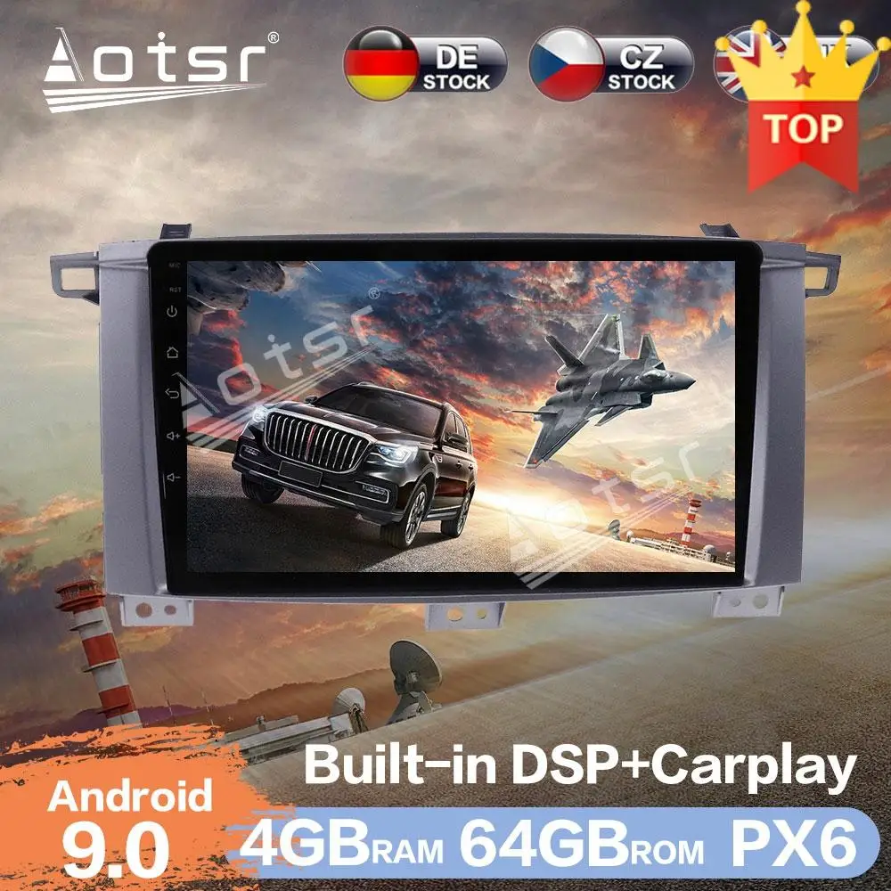Aotsr Android 10 0 автомобильное радио GPS навигация DSP для Toyota Land Cruiser LC 100 2002 + авто стерео