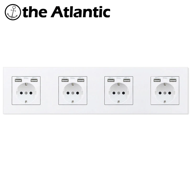 Atlectric европейская вилка розетка двойной usb зарядный порт домашняя настенная розетка двойная Тройная четырехъярусная электрическая розетка переходник usb,разетка с usb для дома,розетки