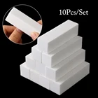10 шт., белые блоки для полировки ногтей