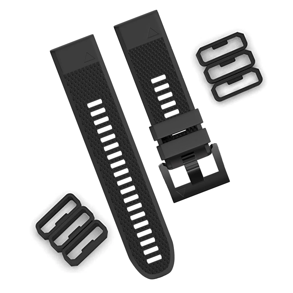 Мягкие силиконовые кольца 20 мм 22 для Garmin Fenix 5 plus удерживающие аксессуары черный