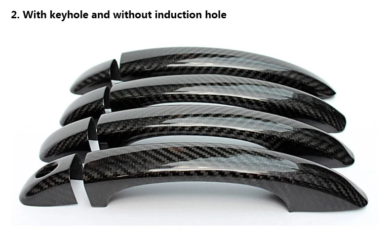 Style 2 Car Accessories Carbon Fiber Auto Door Handle Knob Exterior Trim Covers Shell for Audi A1 A3 A4 A4L A5 Q3 Q5 S3 S4 S5 SQ5 B8 B9 - Название цвета: Style 2