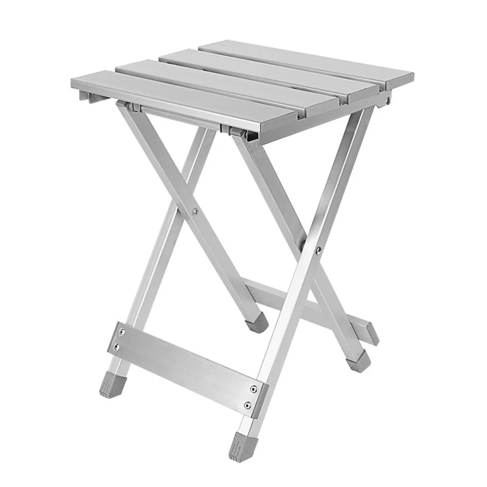 

Space Saving Non Slip Folding Stool Camping Scratch Resistant High Intensity Outdoor Portable Chair Multifunction Aluminum Alloy