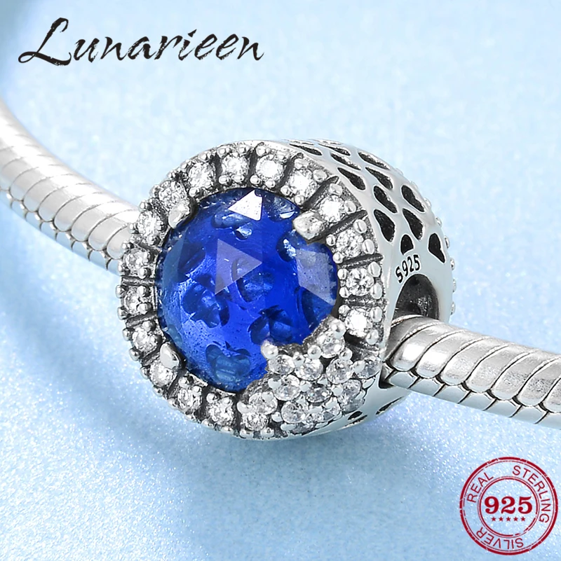 Браслет из серебра 925 пробы с синим кристаллом циркония 2018 |