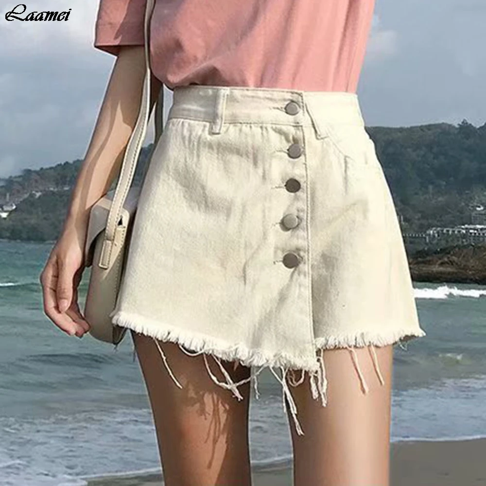 Модные летние женские джинсовые шорты сексуальные с высокой талией юбки