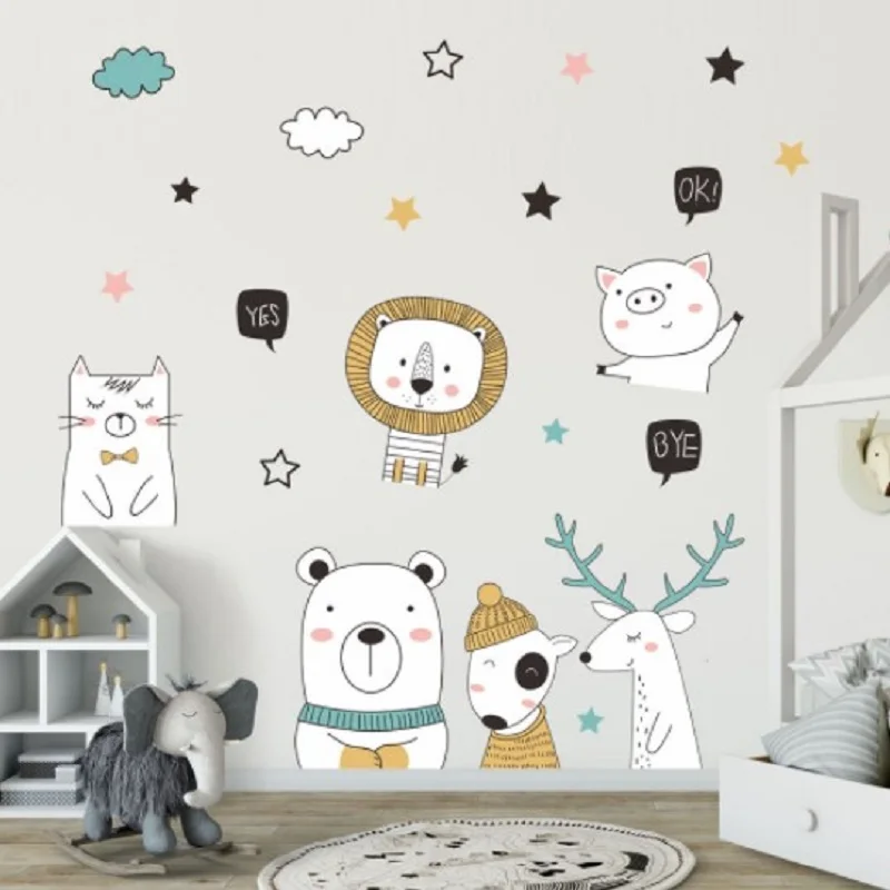

1 Pc Children Cartoon Sticker Waterproof Kawaii PVC Wall Stickers Kids Room Decoration Wall Art Window Closet Decor Living Room